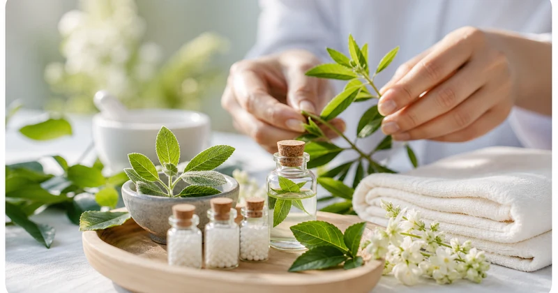 Homeopathic remedies and botanical elements for skin wellness