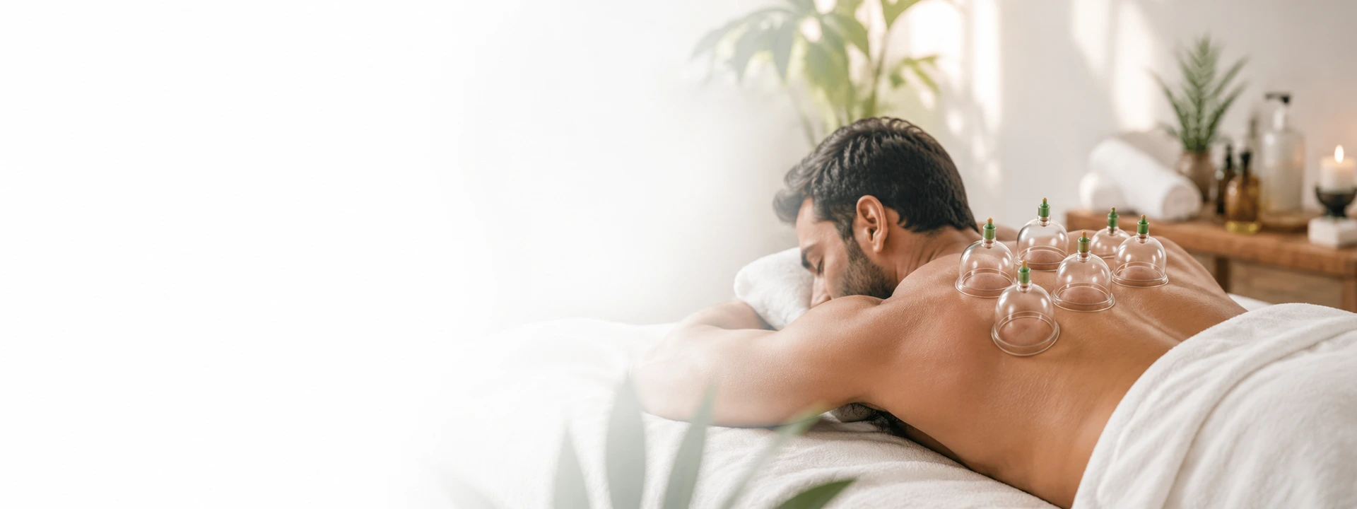 Cupping therapy session for relaxation and muscle comfort