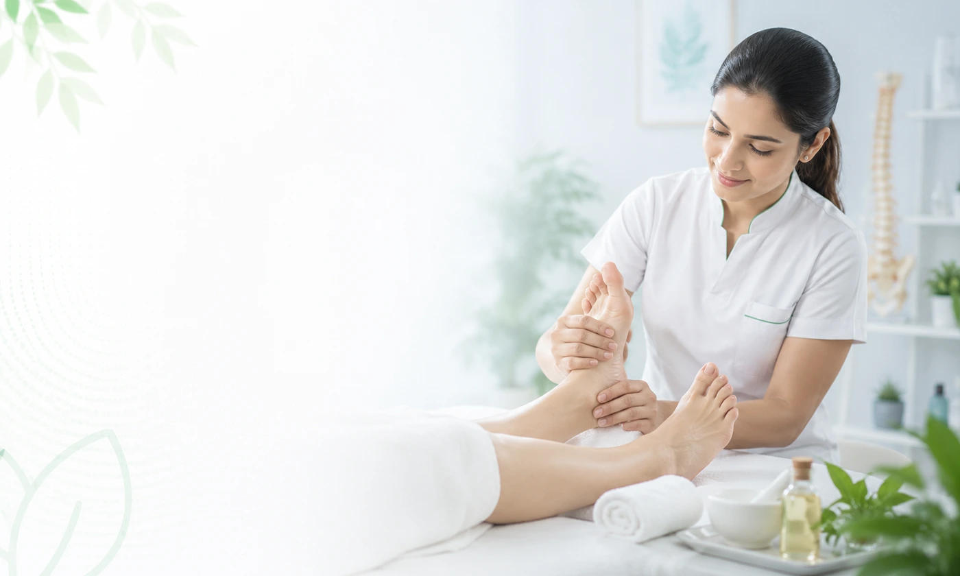 Foot reflexology supports relaxation and natural wellness