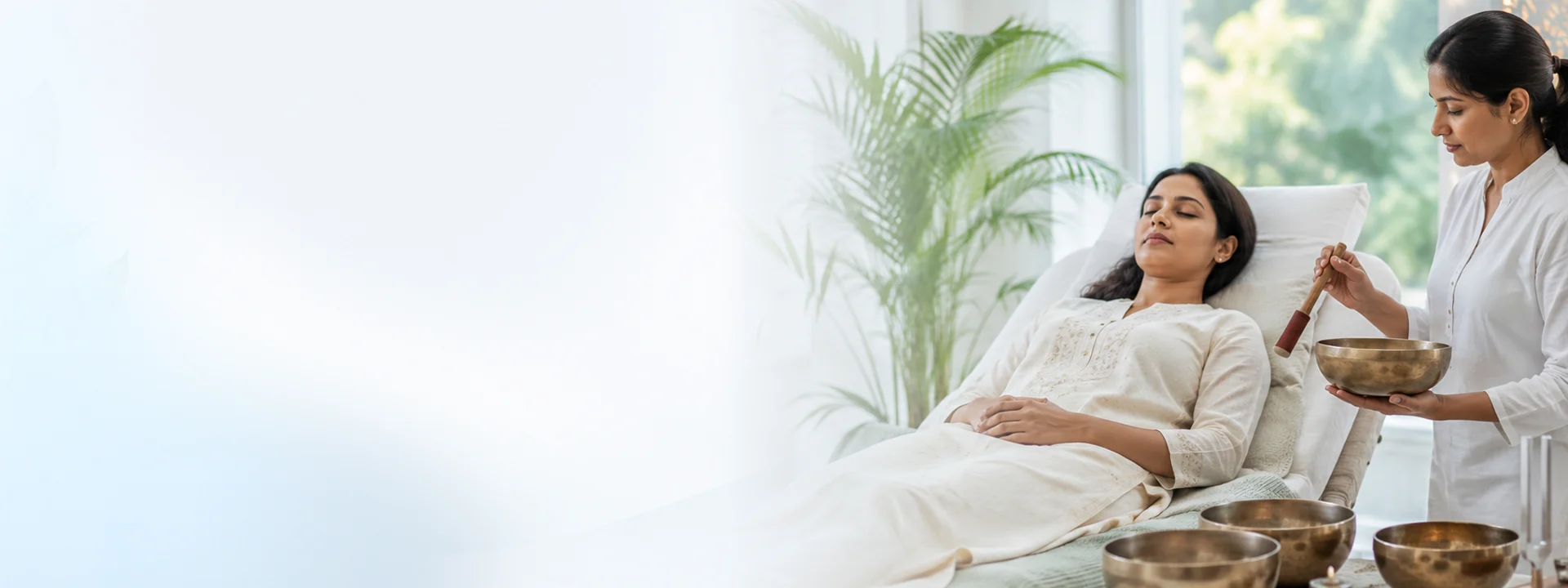 Sound healing therapy session for relaxation and inner balance
